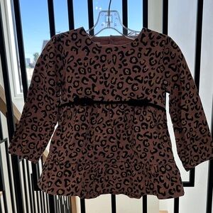 Mud Pie Leopard Print Long Sleeve Kids Top